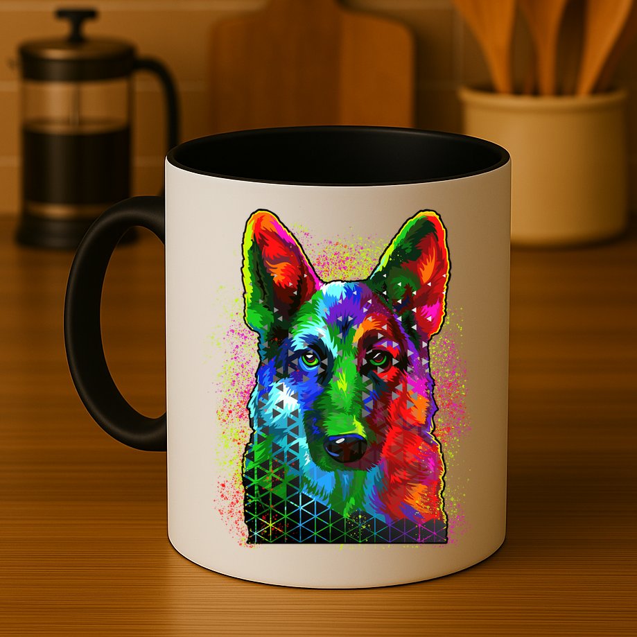Colorful Dog German Shepard Mug