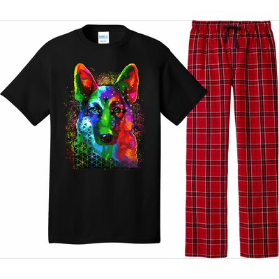 Colorful Dog German Shepard Pajama Set