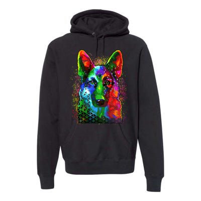 Colorful Dog German Shepard Premium Hoodie