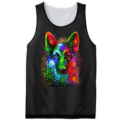 Colorful Dog German Shepard Mesh Reversible Basketball Jersey Tank