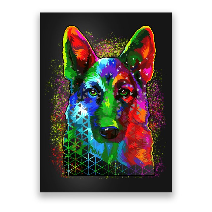 Colorful Dog German Shepard Poster