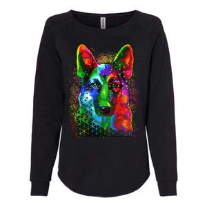 Colorful Dog German Shepard Womens California Wash Sweatshirt