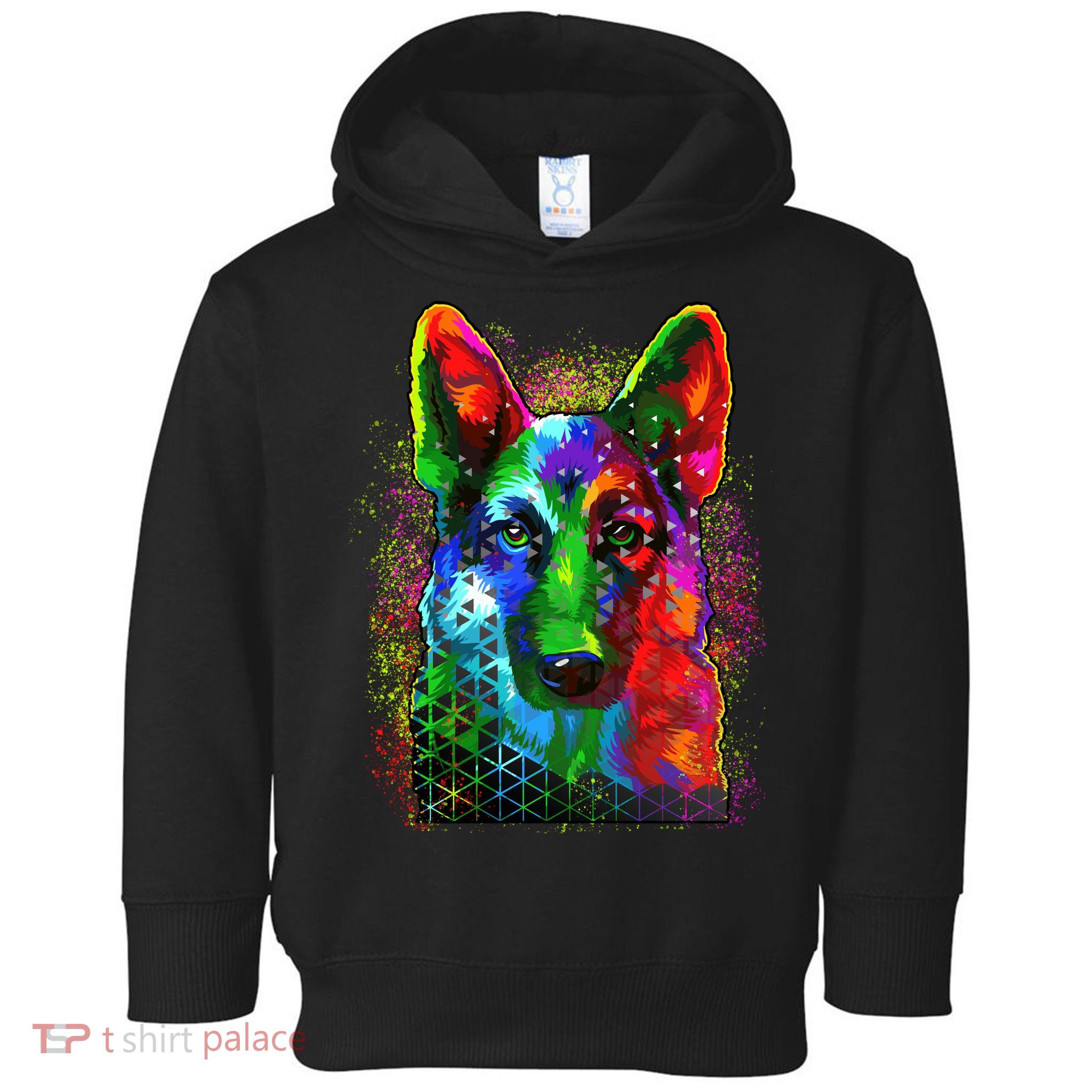 Colorful Dog German Shepard Toddler Hoodie