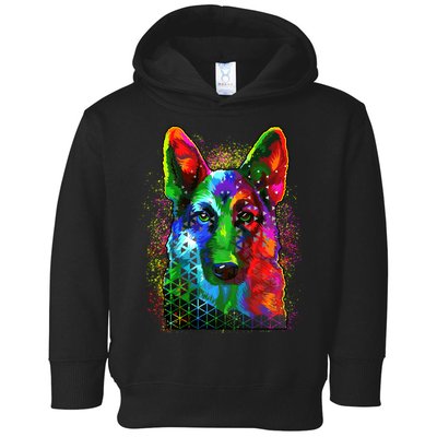 Colorful Dog German Shepard Toddler Hoodie