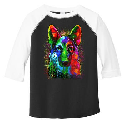 Colorful Dog German Shepard Toddler Fine Jersey T-Shirt