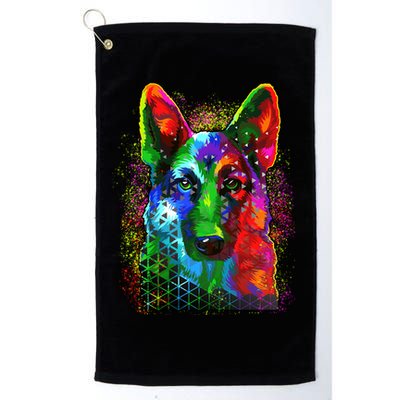 Colorful Dog German Shepard Golf Towel