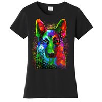 Colorful Dog German Shepard Women's T-Shirt