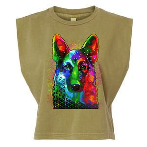 Colorful Dog German Shepard Garment-Dyed Women's Muscle Tee