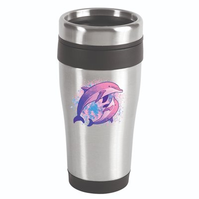 Colorful Dolphin 16oz Travel Tumbler