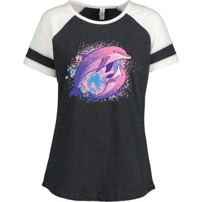 Colorful Dolphin Enza Ladies Jersey Colorblock Tee