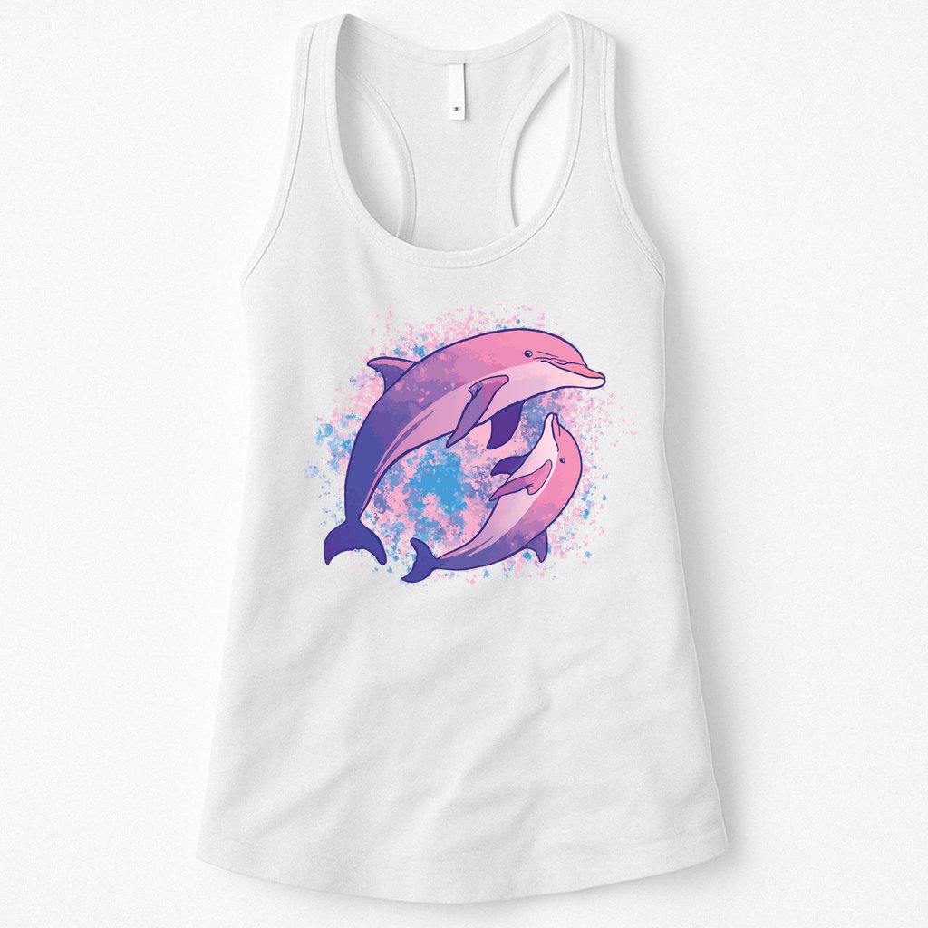 Colorful Dolphin Womens Tank Top