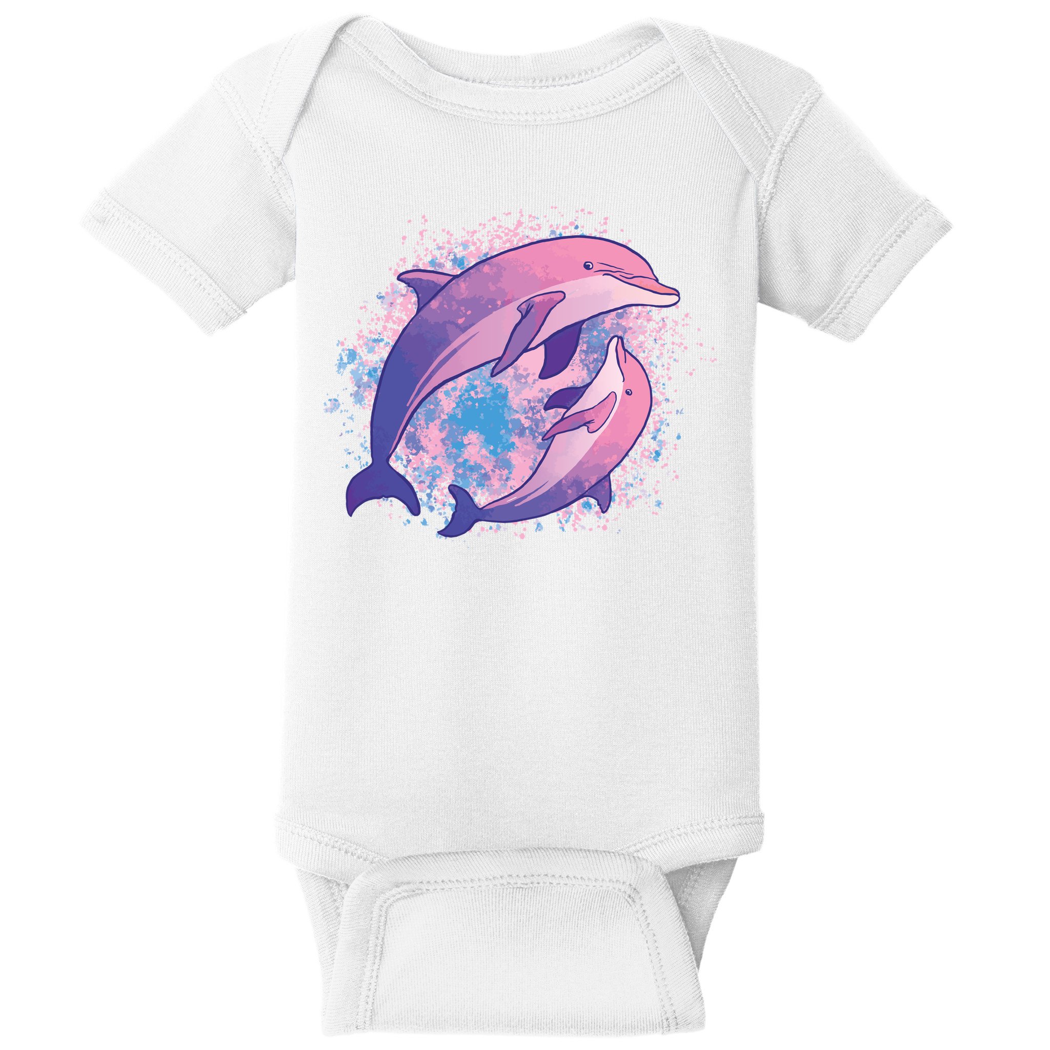 Colorful Dolphin Baby Bodysuit