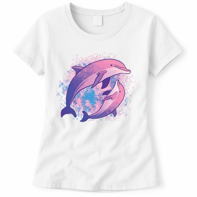 Colorful Dolphin Womens T-Shirt