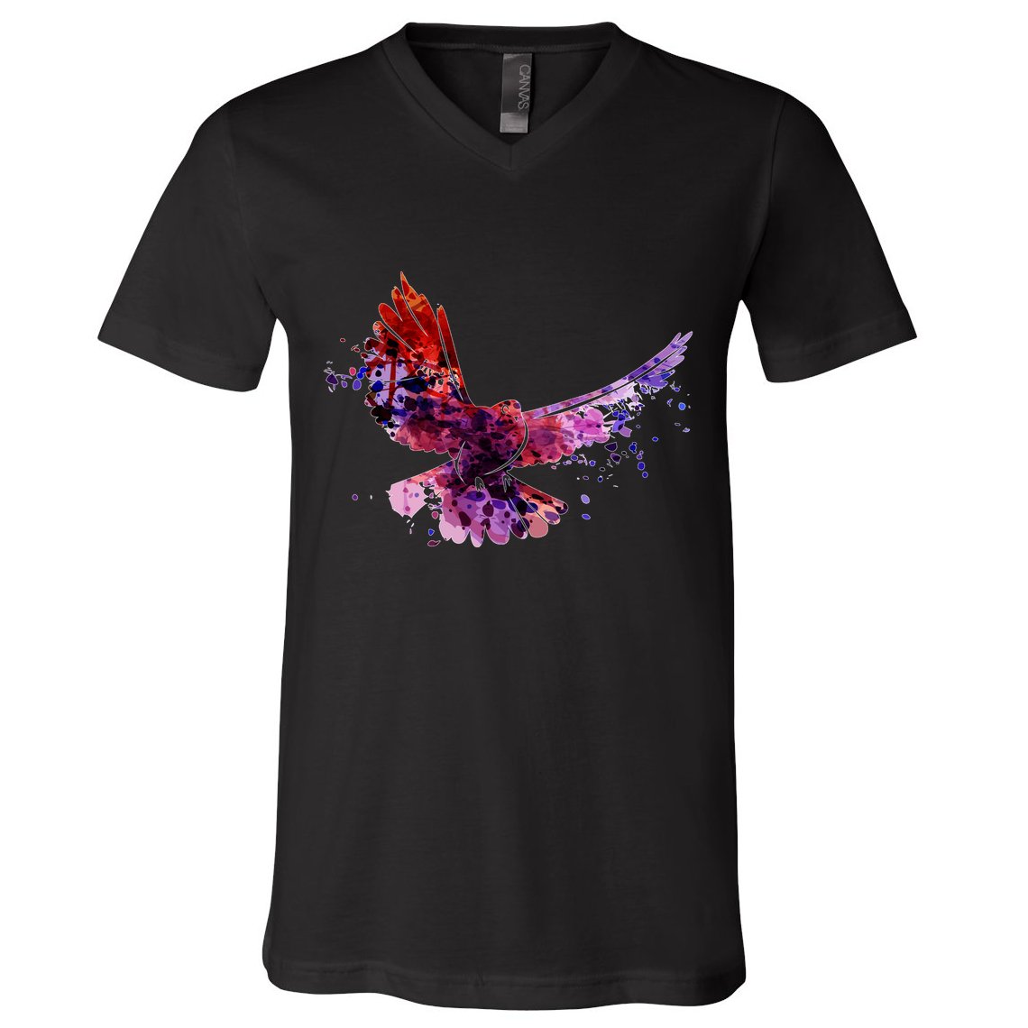 Colorful Dove V-Neck T-Shirt