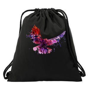 Colorful Dove Drawstring Bag