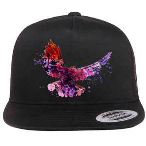 Colorful Dove Flat Bill Trucker Hat