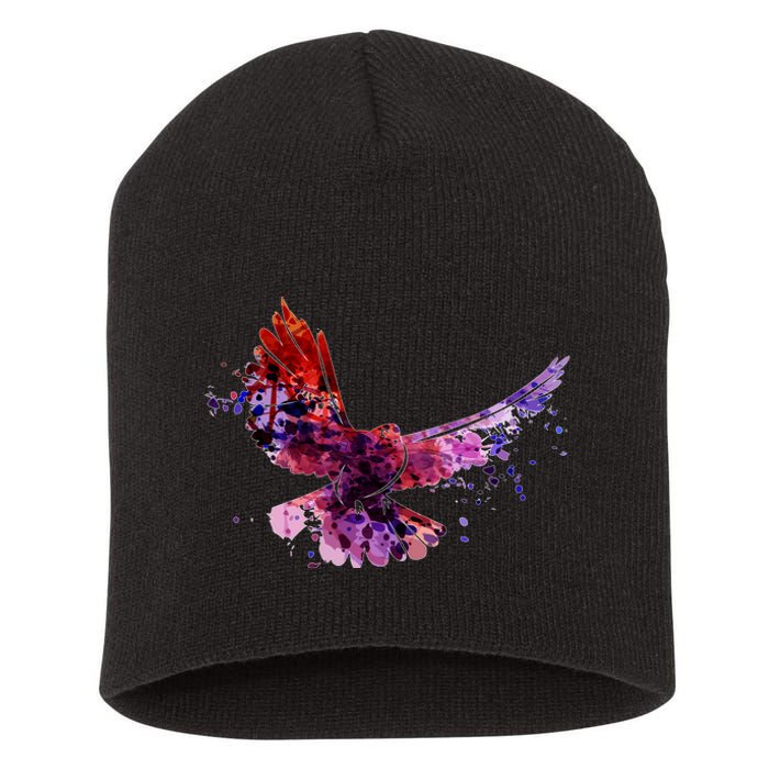 Colorful Dove Short Acrylic Beanie