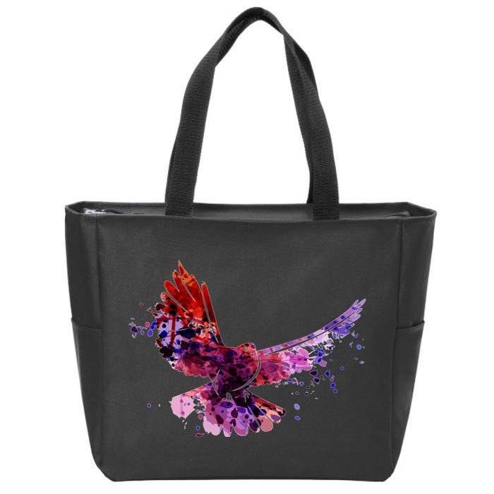 Colorful Dove Zip Tote Bag