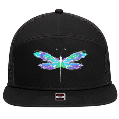 Colorful Dragonfly 7 Panel Mesh Trucker Snapback Hat