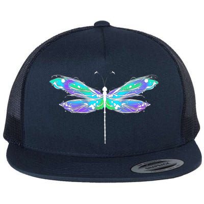 Colorful Dragonfly Flat Bill Trucker Hat