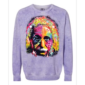 Colorful Einstein Trippy Face Colorblast Crewneck Sweatshirt