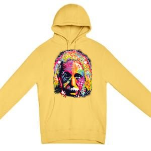 Colorful Einstein Trippy Face Premium Pullover Hoodie