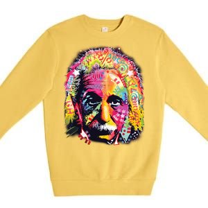 Colorful Einstein Trippy Face Premium Crewneck Sweatshirt