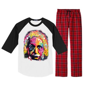 Colorful Einstein Trippy Face Raglan Sleeve Pajama Set