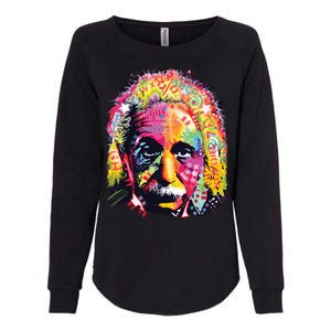 Colorful Einstein Trippy Face Womens California Wash Sweatshirt