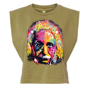 Colorful Einstein Trippy Face Garment-Dyed Women's Muscle Tee