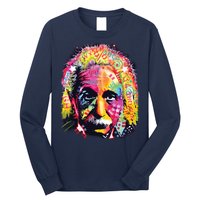 Colorful Einstein Trippy Face Long Sleeve Shirt