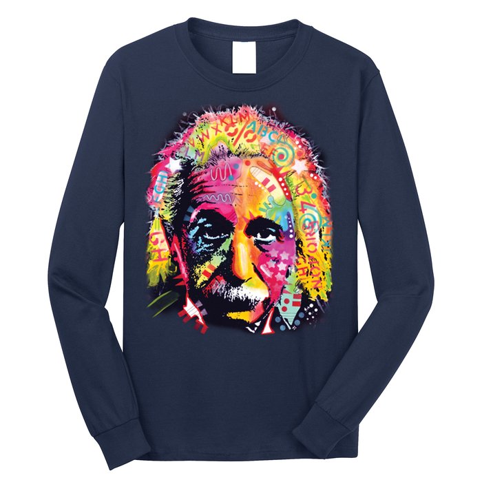 Colorful Einstein Trippy Face Long Sleeve Shirt