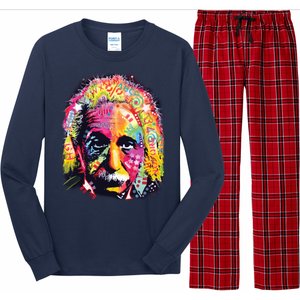 Colorful Einstein Trippy Face Long Sleeve Pajama Set