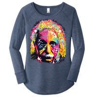 Colorful Einstein Trippy Face Women's Perfect Tri Tunic Long Sleeve Shirt