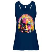 Colorful Einstein Trippy Face Ladies Essential Flowy Tank