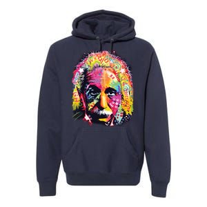 Colorful Einstein Trippy Face Premium Hoodie