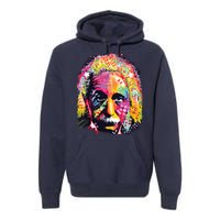 Colorful Einstein Trippy Face Premium Hoodie