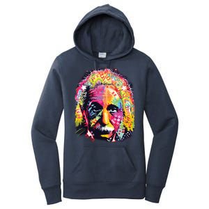 Colorful Einstein Trippy Face Women's Pullover Hoodie