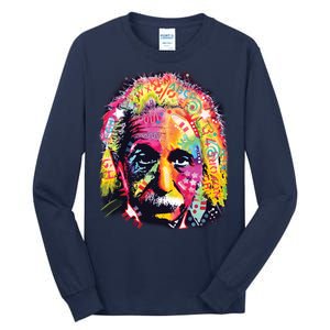 Colorful Einstein Trippy Face Tall Long Sleeve T-Shirt