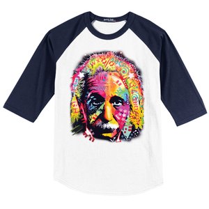 Colorful Einstein Trippy Face Baseball Sleeve Shirt