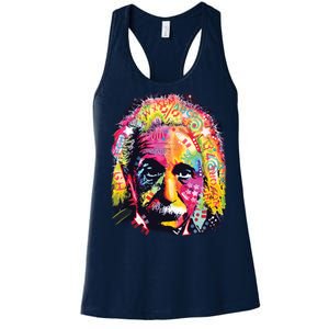 Colorful Einstein Trippy Face Women's Racerback Tank