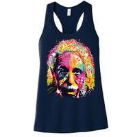 Colorful Einstein Trippy Face Women's Racerback Tank