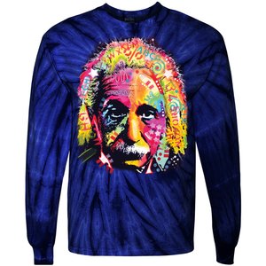 Colorful Einstein Trippy Face Tie-Dye Long Sleeve Shirt