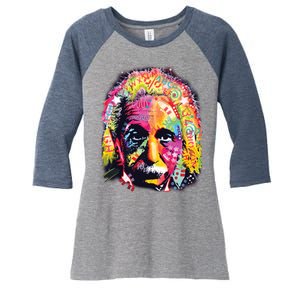 Colorful Einstein Trippy Face Women's Tri-Blend 3/4-Sleeve Raglan Shirt