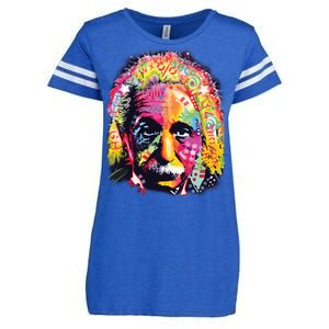 Colorful Einstein Trippy Face Enza Ladies Jersey Football T-Shirt