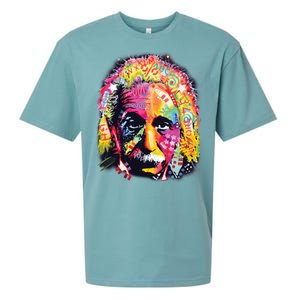 Colorful Einstein Trippy Face Sueded Cloud Jersey T-Shirt