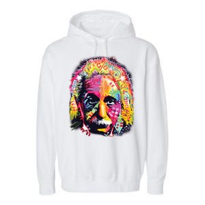 Colorful Einstein Trippy Face Garment-Dyed Fleece Hoodie