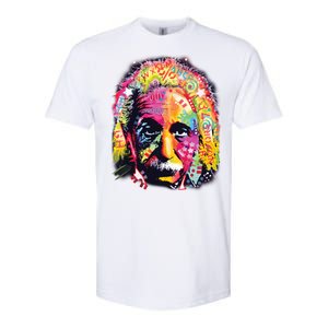 Colorful Einstein Trippy Face Softstyle CVC T-Shirt