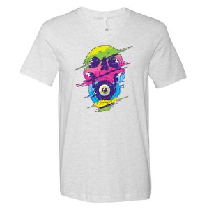 Colorful Eye Skull V-Neck T-Shirt