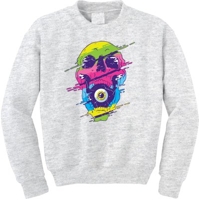 Colorful Eye Skull Kids Sweatshirt